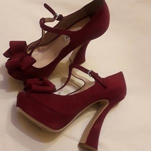 Miu Miu shoes dark cranberry shoes